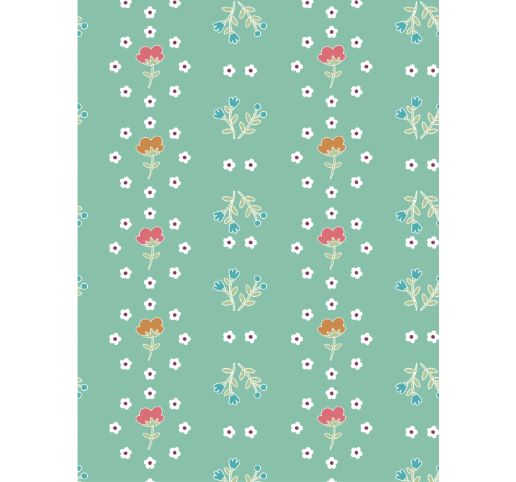 Hallway wallpaper in turquoise theme design - TenStickers