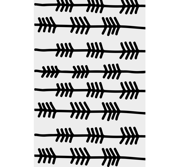 Scandinavian wallpaper black abstract arrows on white - TenStickers