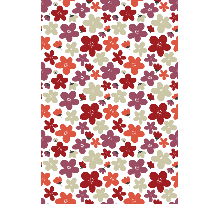 Scandinavian wallpaper red abstract flowers design - TenStickers
