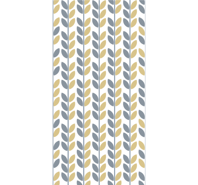 Scandinavian wallpaper grey and yellow vertical leaves - TenStickers