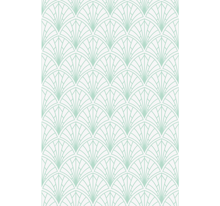 Scandinavian wallpaper light aquamarine leaves on white - TenStickers