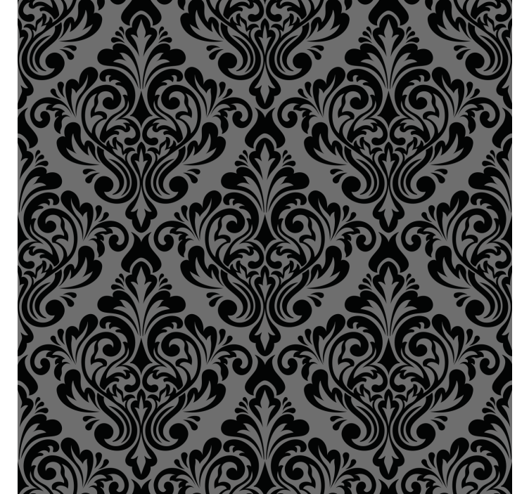 Classic wallpaper vintage black damask design - TenStickers