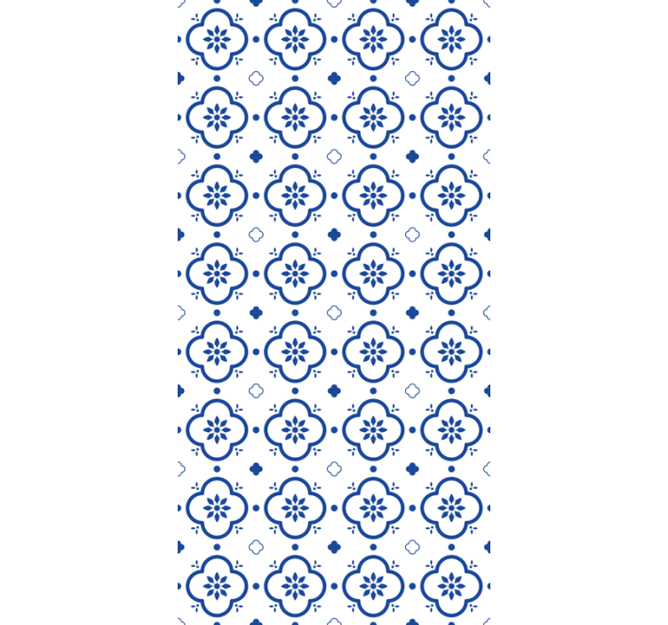 Classic wallpaper in blue tile design - TenStickers