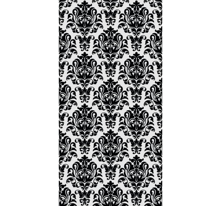Classic wallpaper black and white floral design - TenStickers