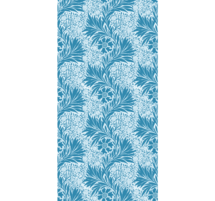 Classic wallpaper blue ink flowers victorian style - TenStickers