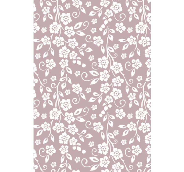 Living room wallpaper with elegant floral design - TenStickers