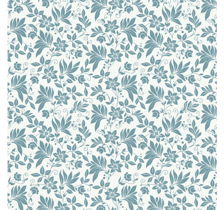 Tile wallpaper turquoise floral design - TenStickers