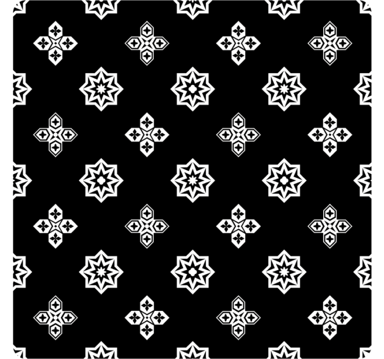 Tile wallpaper black and white vintage pattern - TenStickers