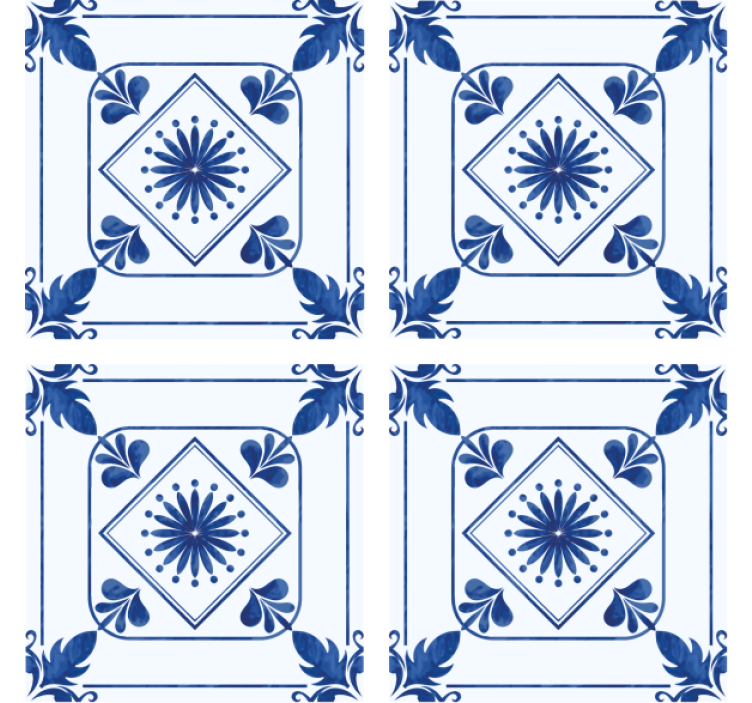 Tile wallpaper elaborate floral design - TenStickers