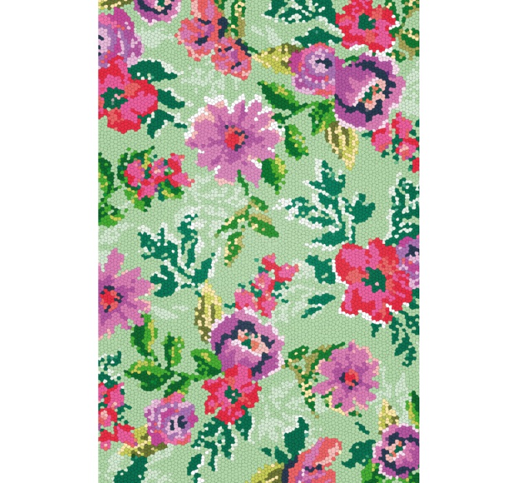 Flower wallpaper mosaic floral design - TenStickers