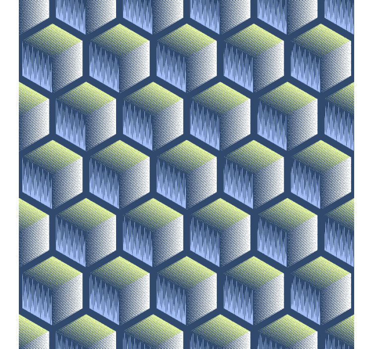 Geometric wallpaper hexagonal cube design - TenStickers