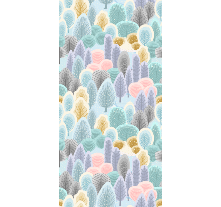 Tree wallpaper pastel forest design - TenStickers