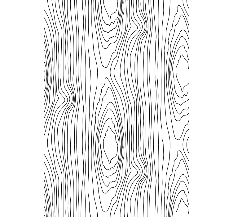 Tree wallpaper in black nature stripes - TenStickers