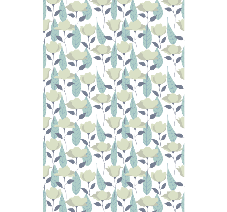 Office wallpaper in pastel plant pattern - TenStickers