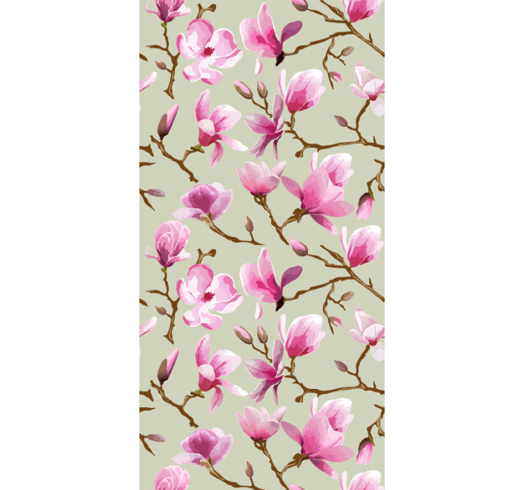 Kitchen wallpaper pink magnolia bloom - TenStickers
