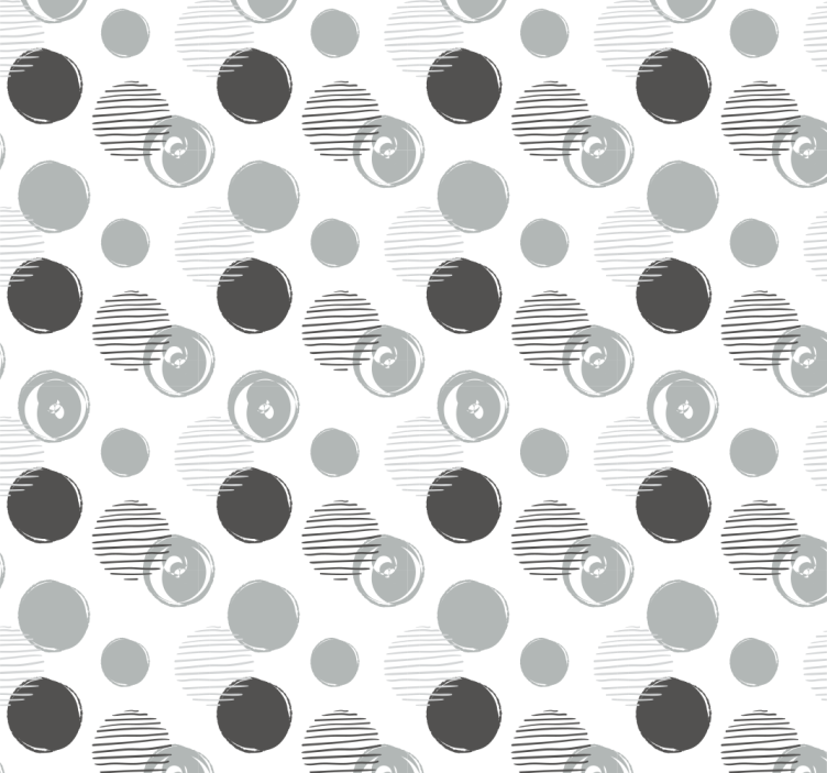 Kitchen wallpaper in gray circles pattern - TenStickers