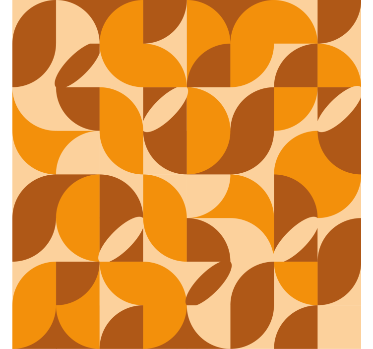 Modern wallpaper with retro orange shapes - TenStickers