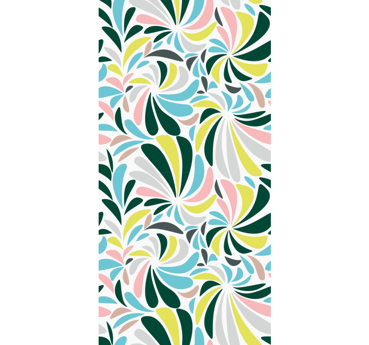 Modern wallpaper with linked colorful feathers - TenStickers