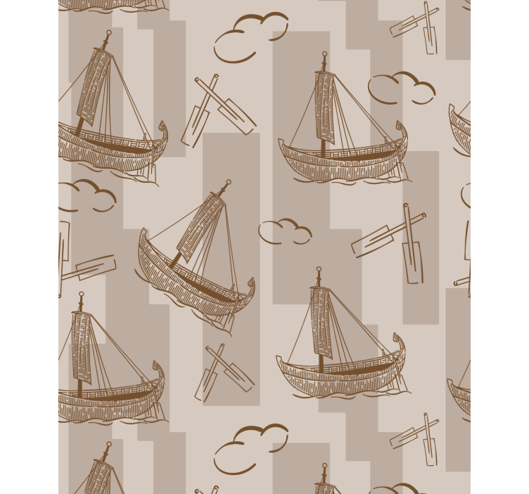 Kids wallpaper sailing boats design - TenStickers