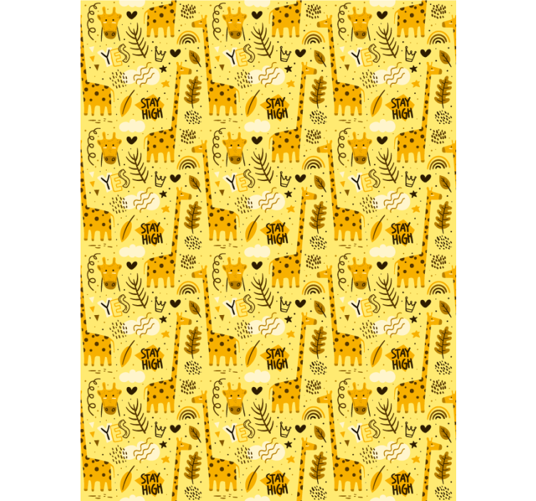 Kids wallpaper in yellow savannah pattern - TenStickers