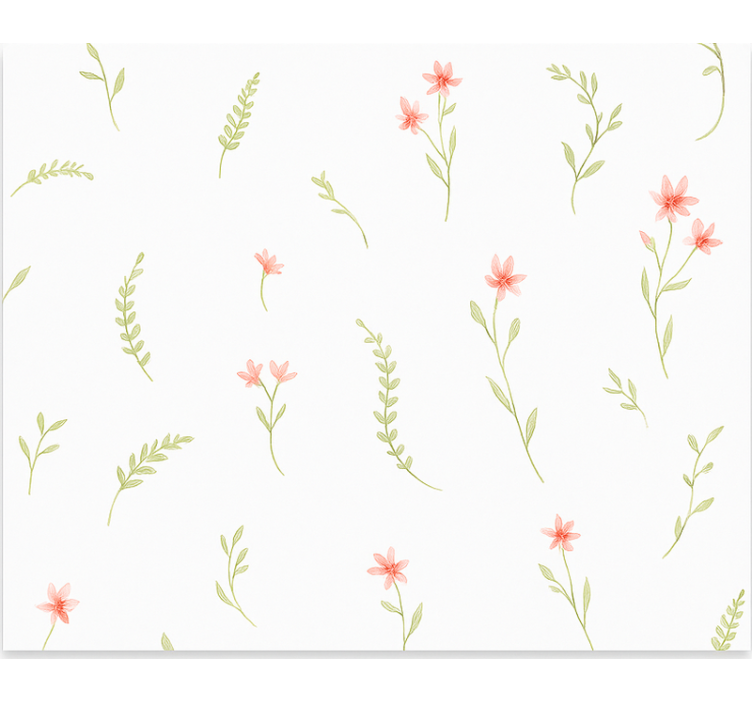 Kids wallpaper pastel meadow flowers - TenStickers