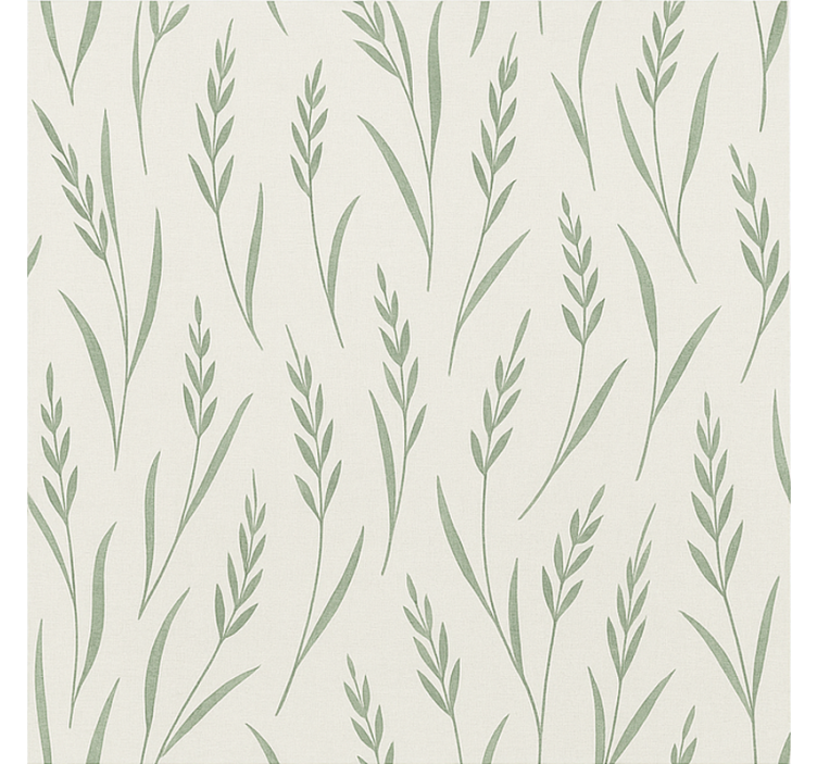Dining room wallpaper green wheat leaves design - TenStickers