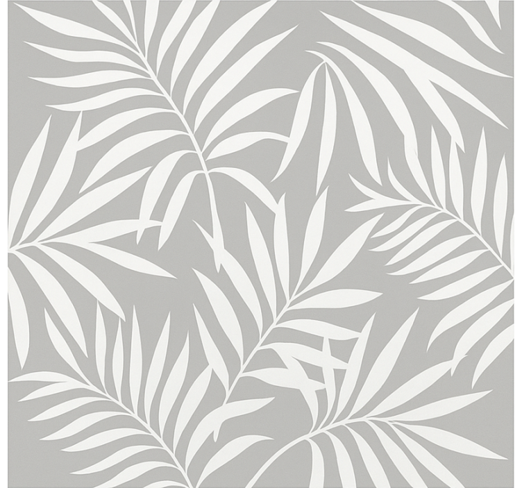 Bathroom wallpaper with grey elegant leaves - TenStickers