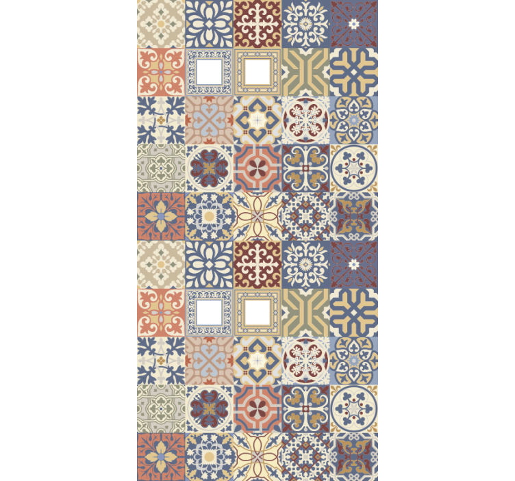 Kitchen wallpaper multicolor hydraulic design - TenStickers