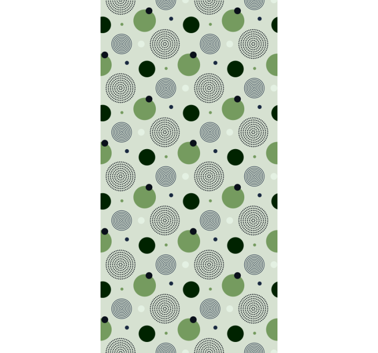 Kitchen wallpaper with green circular patterns - TenStickers