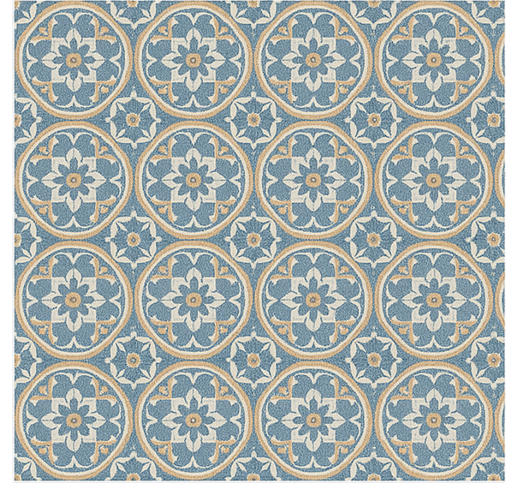 Living room wallpaper azulejo style mat - TenStickers