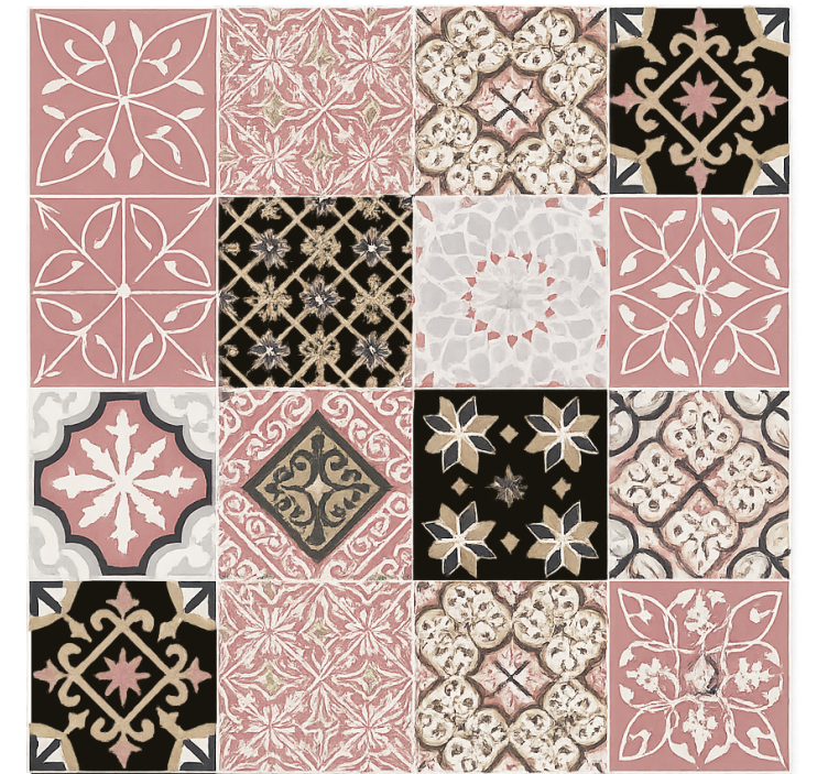 Living room wallpaper pink cement design - TenStickers