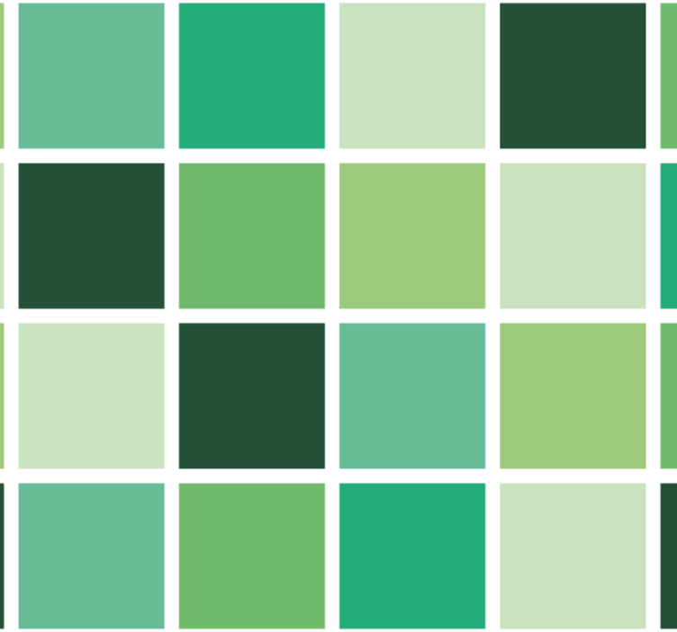 Bathroom wallpaper in green color blocks - TenStickers