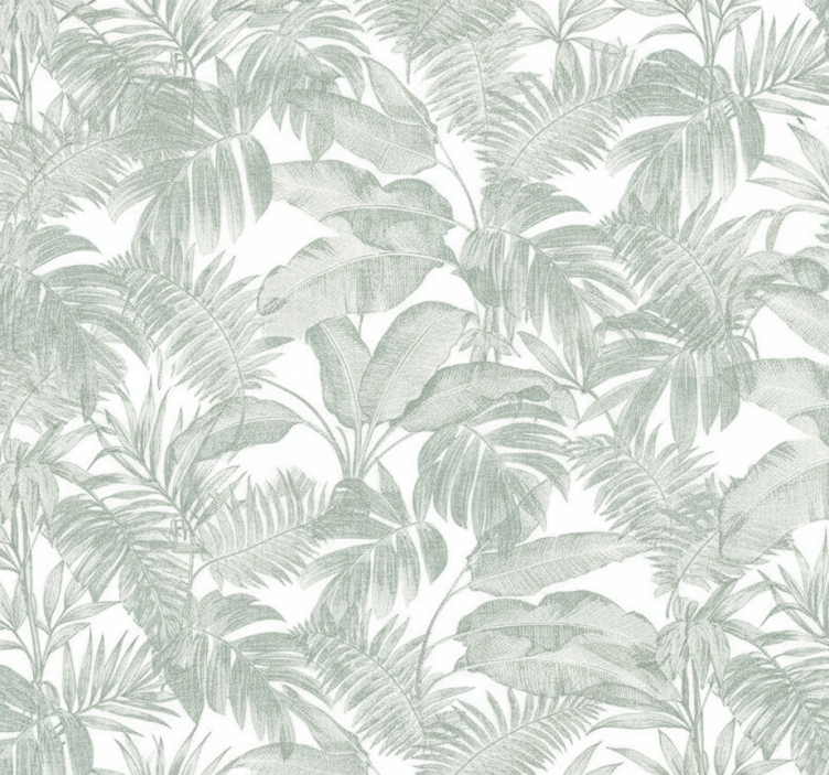 Master bedroom wallpaper silver sketch palm - TenStickers