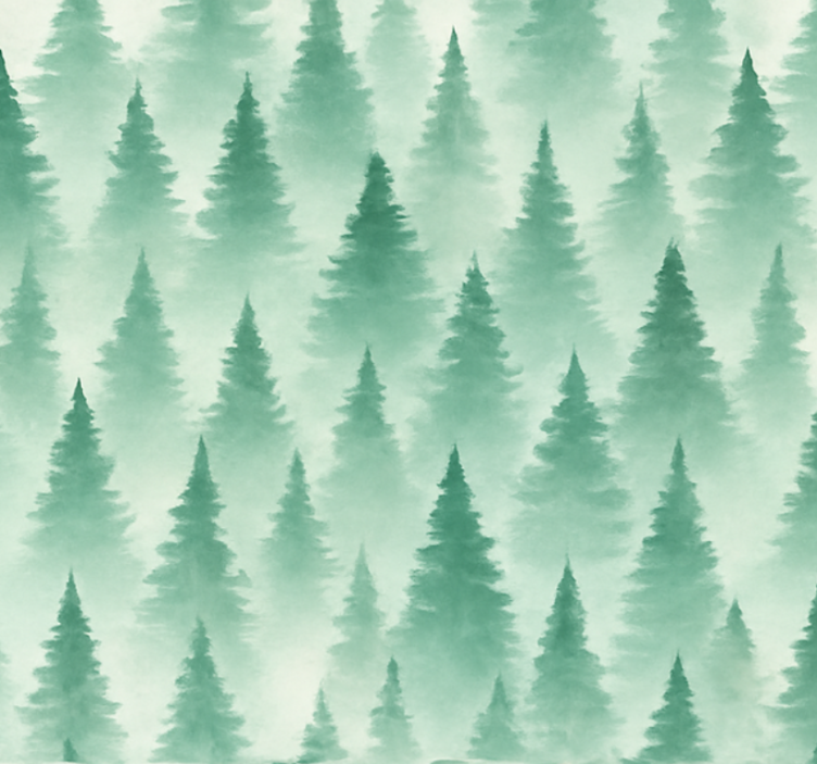 Living room wallpaper mystical forest design - TenStickers