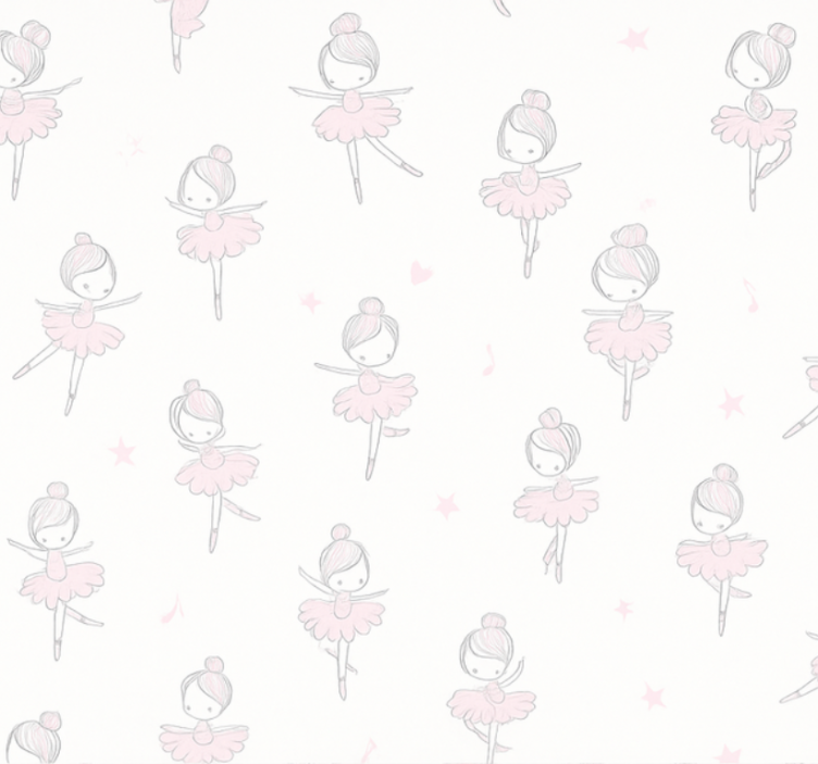 Living room wallpaper cute ballerina design - TenStickers