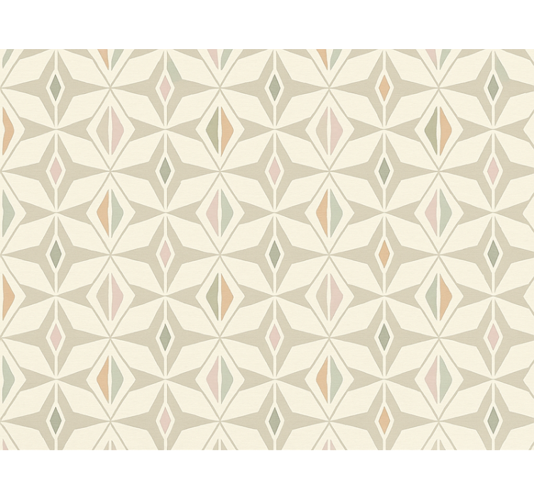 Living room wallpaper colorful geometric design - TenStickers