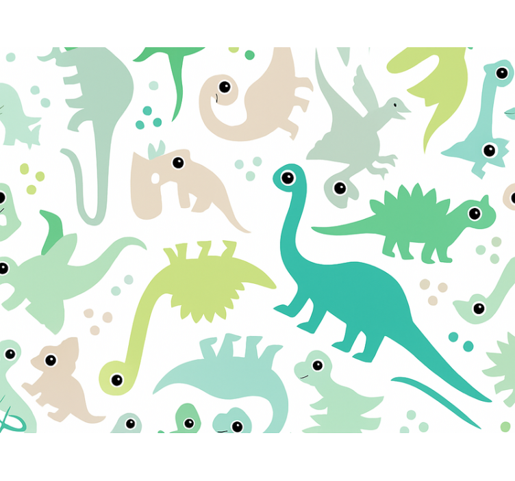 Kids wallpaper simple colorful dinosaur - TenStickers