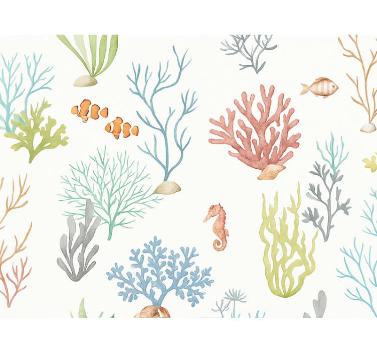 Kids wallpaper underwater coral design - TenStickers