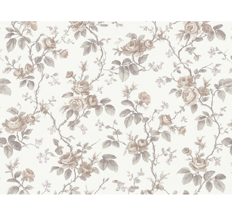 Master bedroom wallpaper vintage french floral design - TenStickers