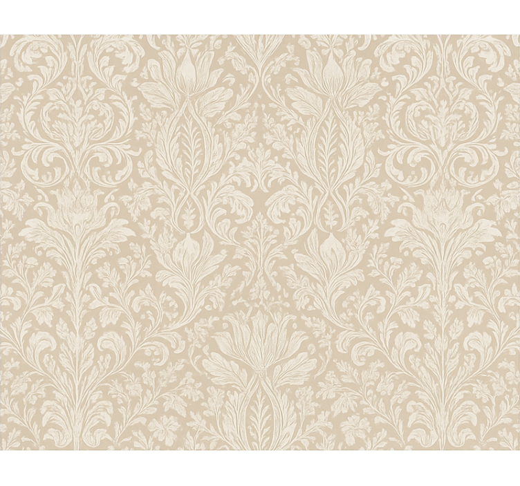 Master bedroom wallpaper classic beige floral - TenStickers