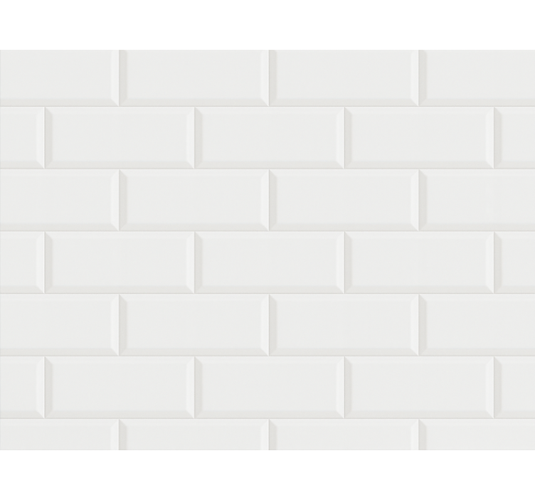 Bathroom wallpaper in white tile design - TenStickers