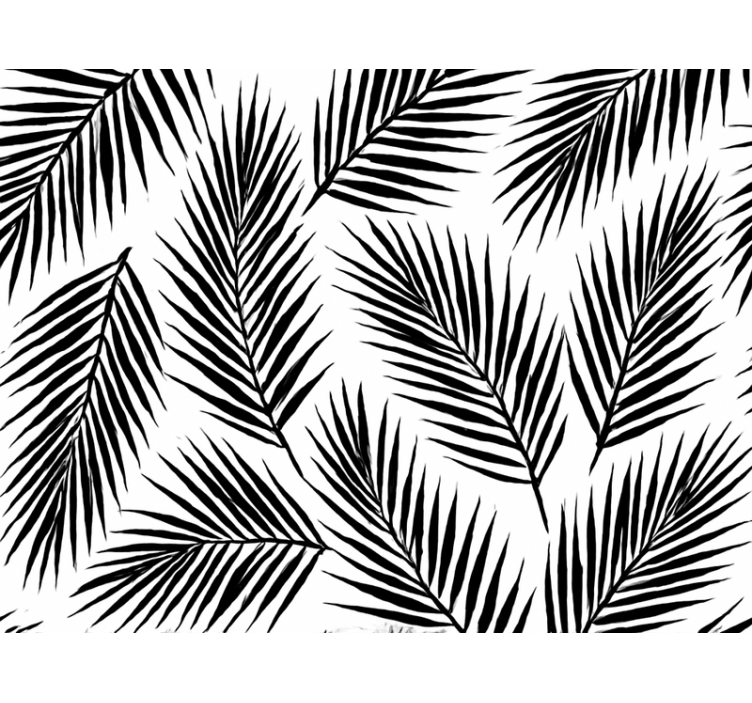 Leaf wallpaper black palm silhouettes - TenStickers