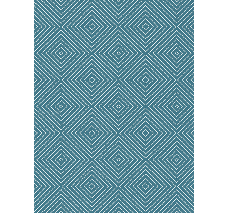 Scandinavian wallpaper blue diamond linework - TenStickers