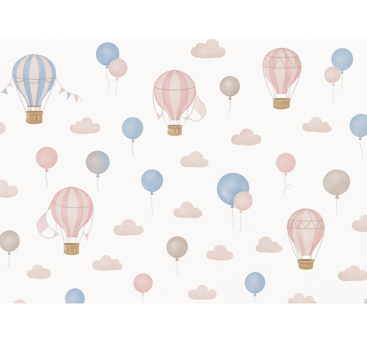 Nursery wallpaper pastel dream balloons - TenStickers