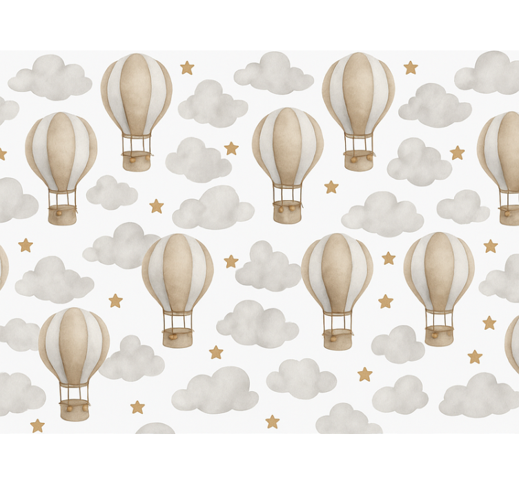 Nursery wallpaper starry earth balloons - TenStickers