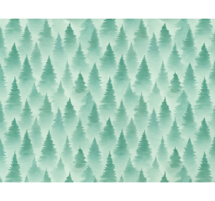 Misty pine forest landscape wallpaper - TenStickers