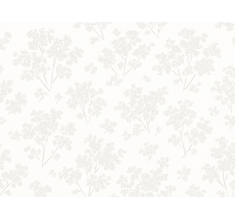 Master bedroom wallpaper simple white flowers - TenStickers