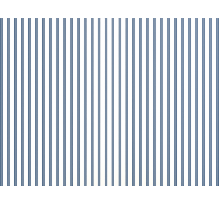 Living room wallpaper blue and white striped design - TenStickers