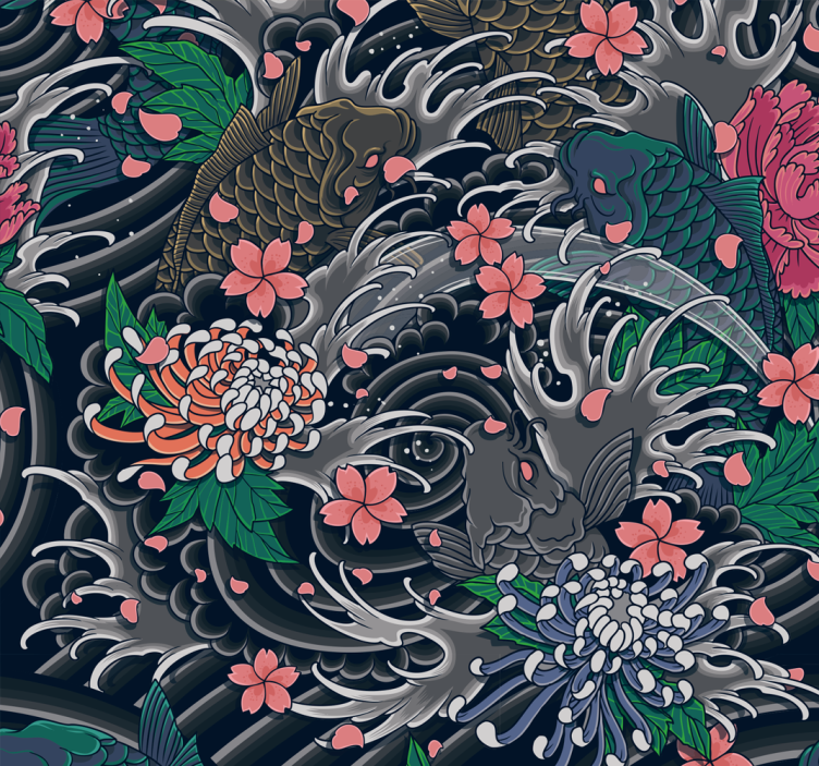 Vintage Wallpaper oriental style - TenStickers