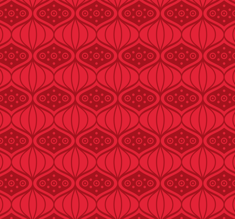 Wallpaper red oriental pattern - TenStickers